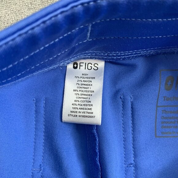Figs Scrub Pants Womens XS Tall Zamora Jogger Nurse Workwear Capri Blue Medical - Picture 11 of 16